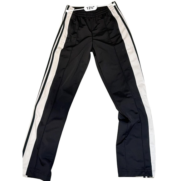 Adidas Snap Track Pants Black White 3 Stripe Tearaway Joggers Womens XS Retro - Picture 10 of 10
